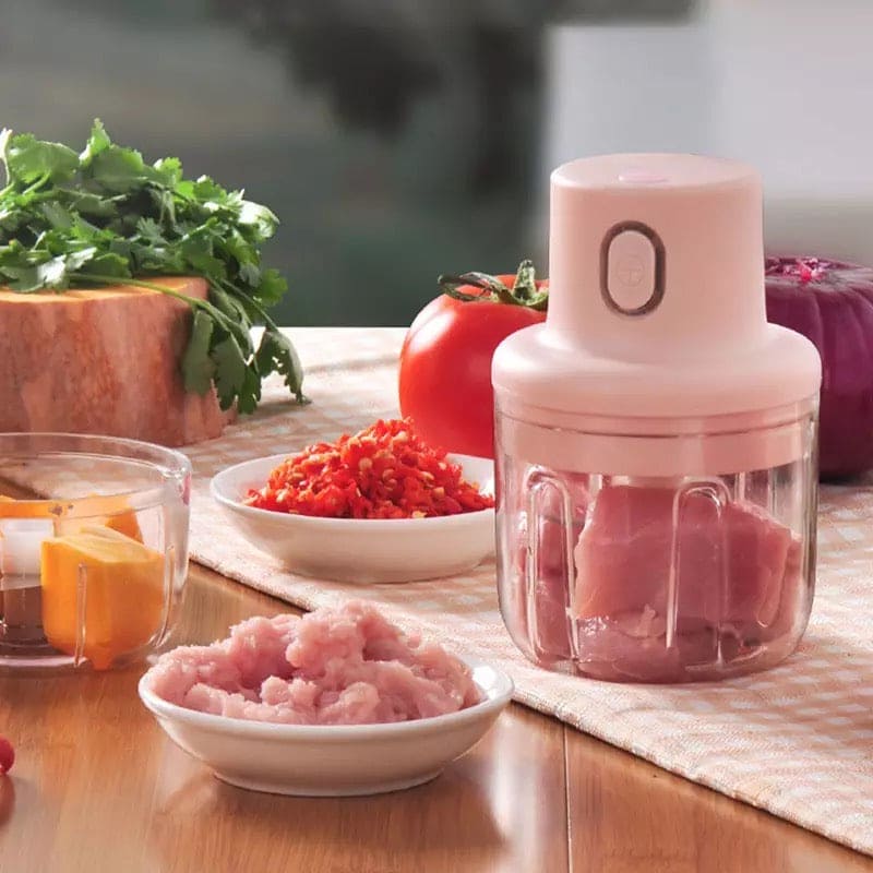 Mini Electric Food Processor USB Rechargeable – Portable Chopper for Garlic, Onion, Ginger & Spices