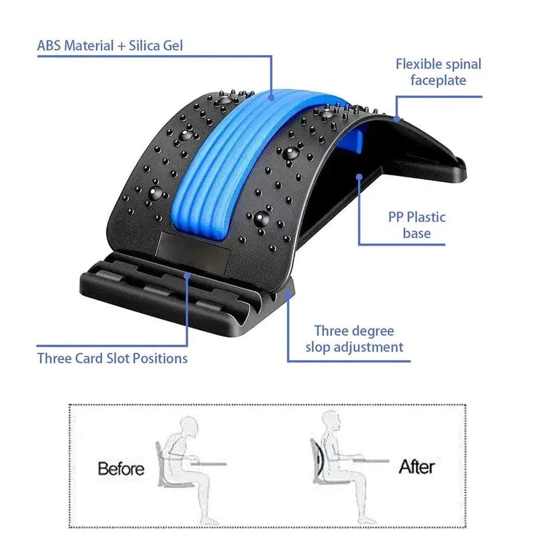 Magnetic Back Stretcher, Magic Back Support Spine Stretcher with Foam Pad, Back Massager Stretcher,