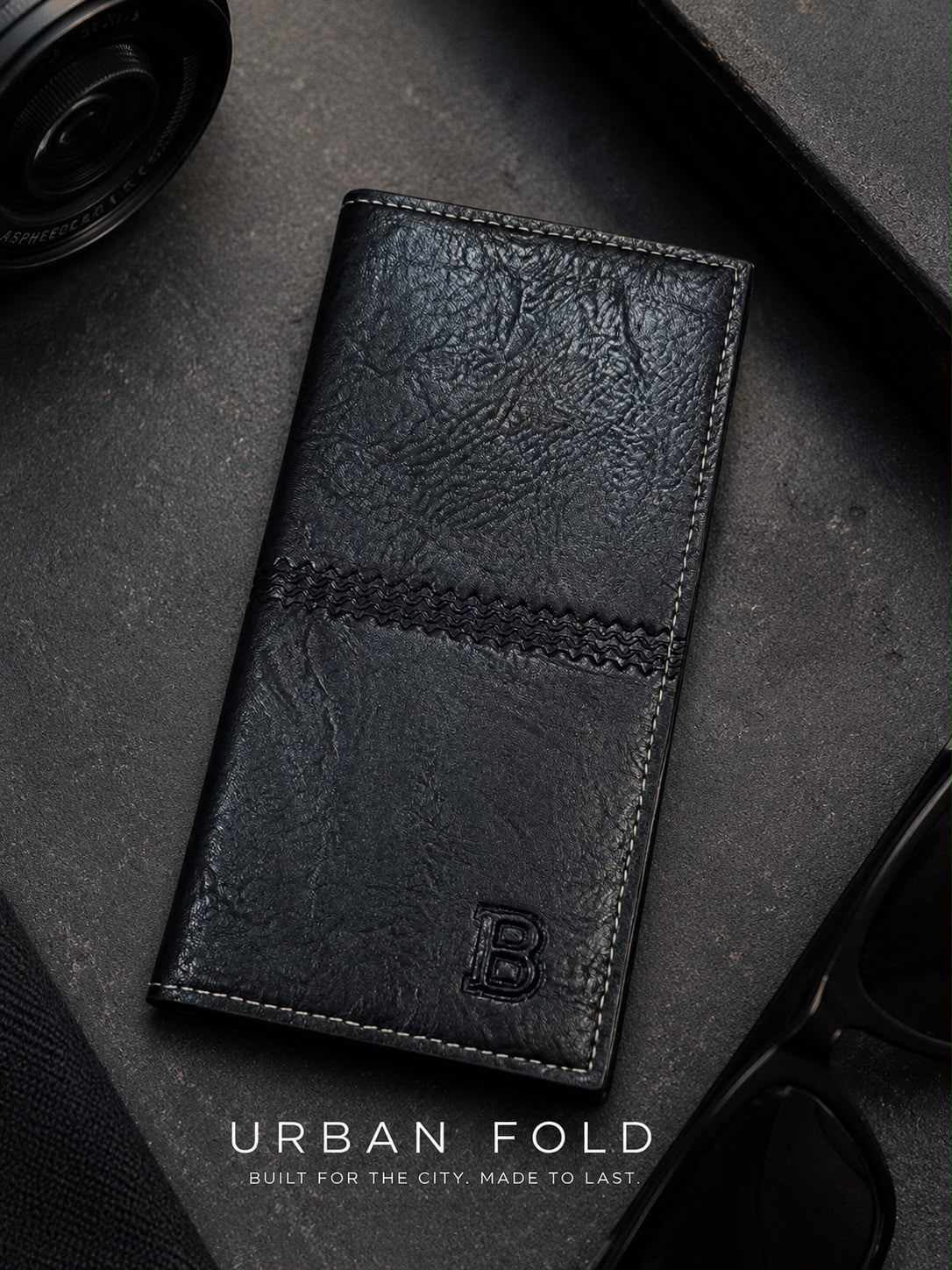 Double Shadow Classic Long Leahter Wallet
