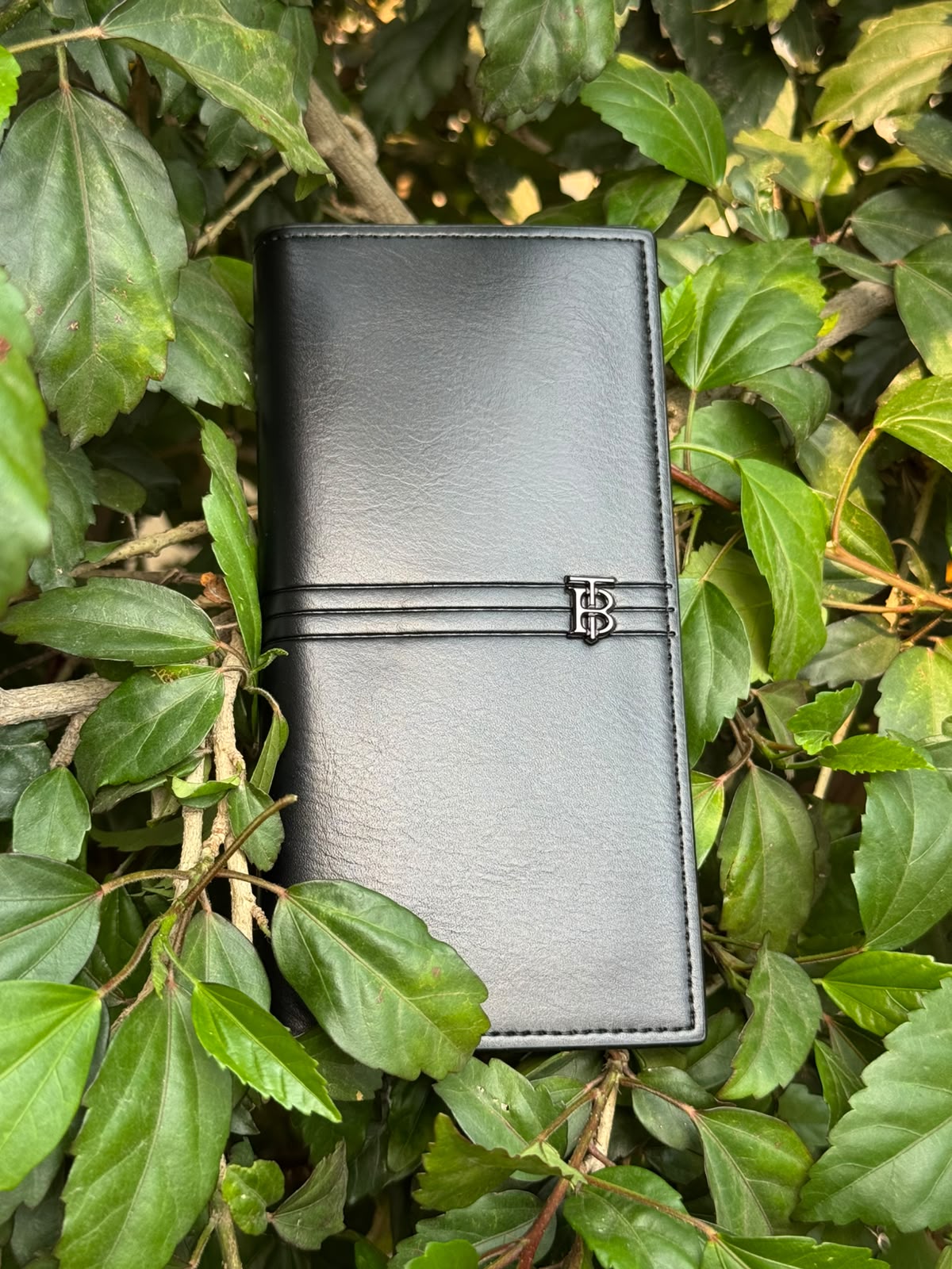 TB Bi-Fold Long Leather Wallet