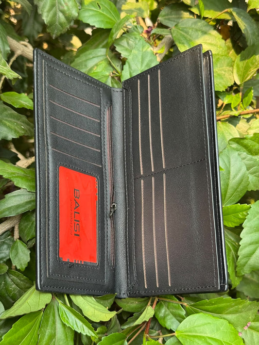 TB Bi-Fold Long Leather Wallet