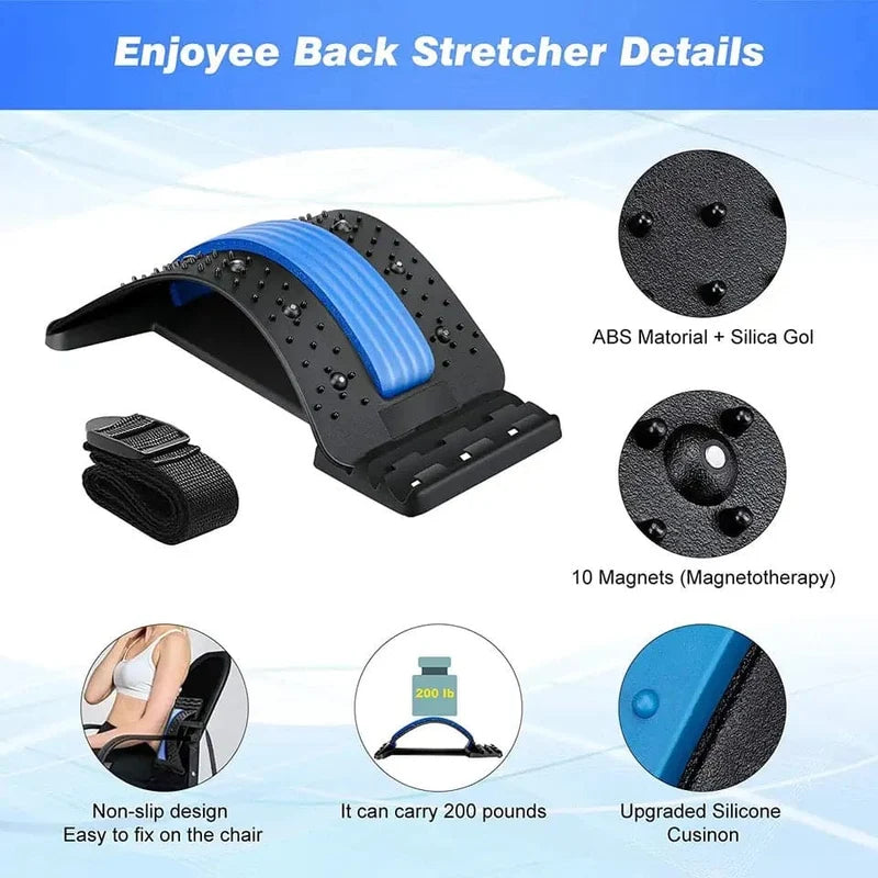 Magnetic Back Stretcher, Magic Back Support Spine Stretcher with Foam Pad, Back Massager Stretcher,