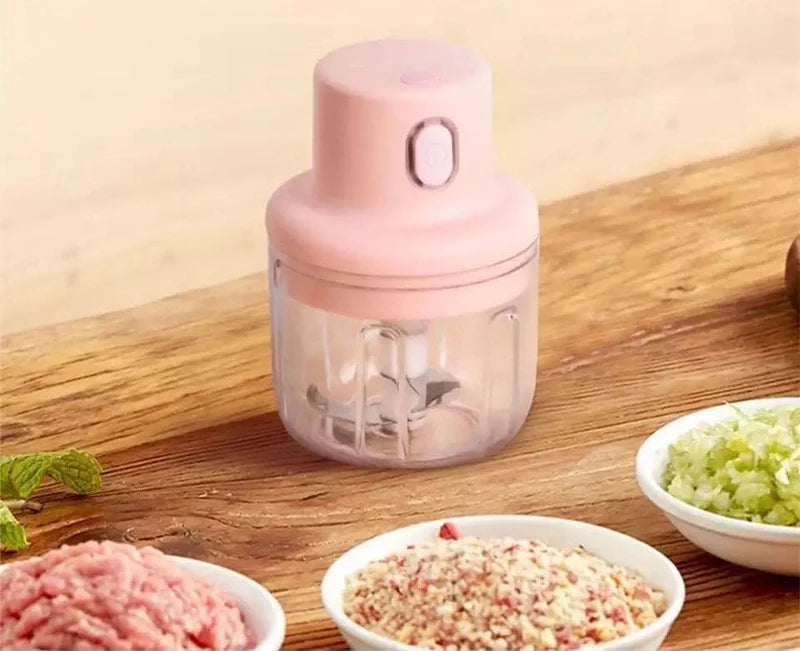 Mini Electric Food Processor USB Rechargeable – Portable Chopper for Garlic, Onion, Ginger & Spices