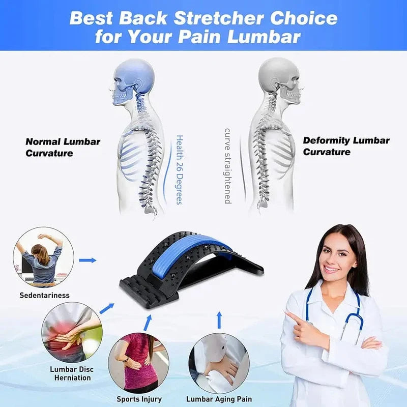 Magnetic Back Stretcher, Magic Back Support Spine Stretcher with Foam Pad, Back Massager Stretcher,